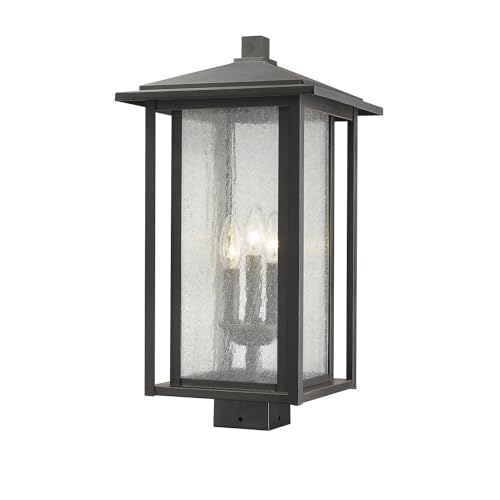 Z-Lite 554PHXLS-ORB 3-Light Outdoor Post Mount Fixture in Oil Rubbed Bronze - Perfect for Porch, Patio, Garden & Driveway Lighting