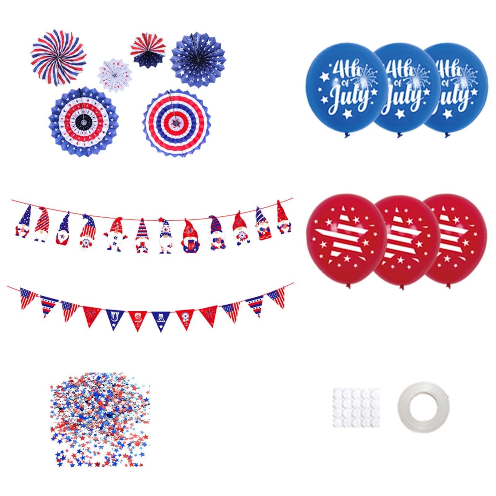 Patriotic Balloon Garland Kit - American Flag Themed Navy Blue & Red Latex Balloons with Foil Stars | USA Independence Day Decorations for 4th of July, Memorial Day & Veterans Day Parties | Perfect for Backyard BBQs, Birthday Celebrations & Patriotic Events