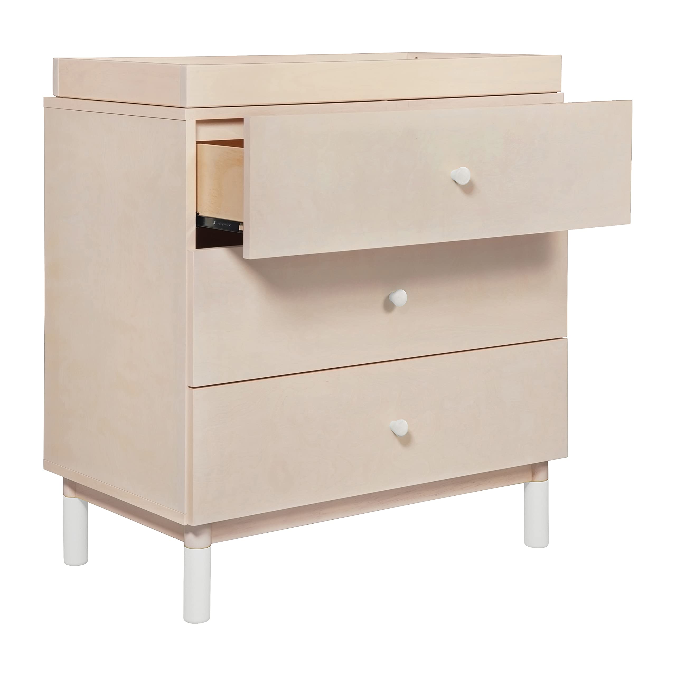 Babyletto Gelato 3-Drawer Changing Table Dresser with Removable Changing Tray - Washed Natural & White - Greenguard Gold Certified - Perfect for Nursery Organization & Baby Care Essentials Storage