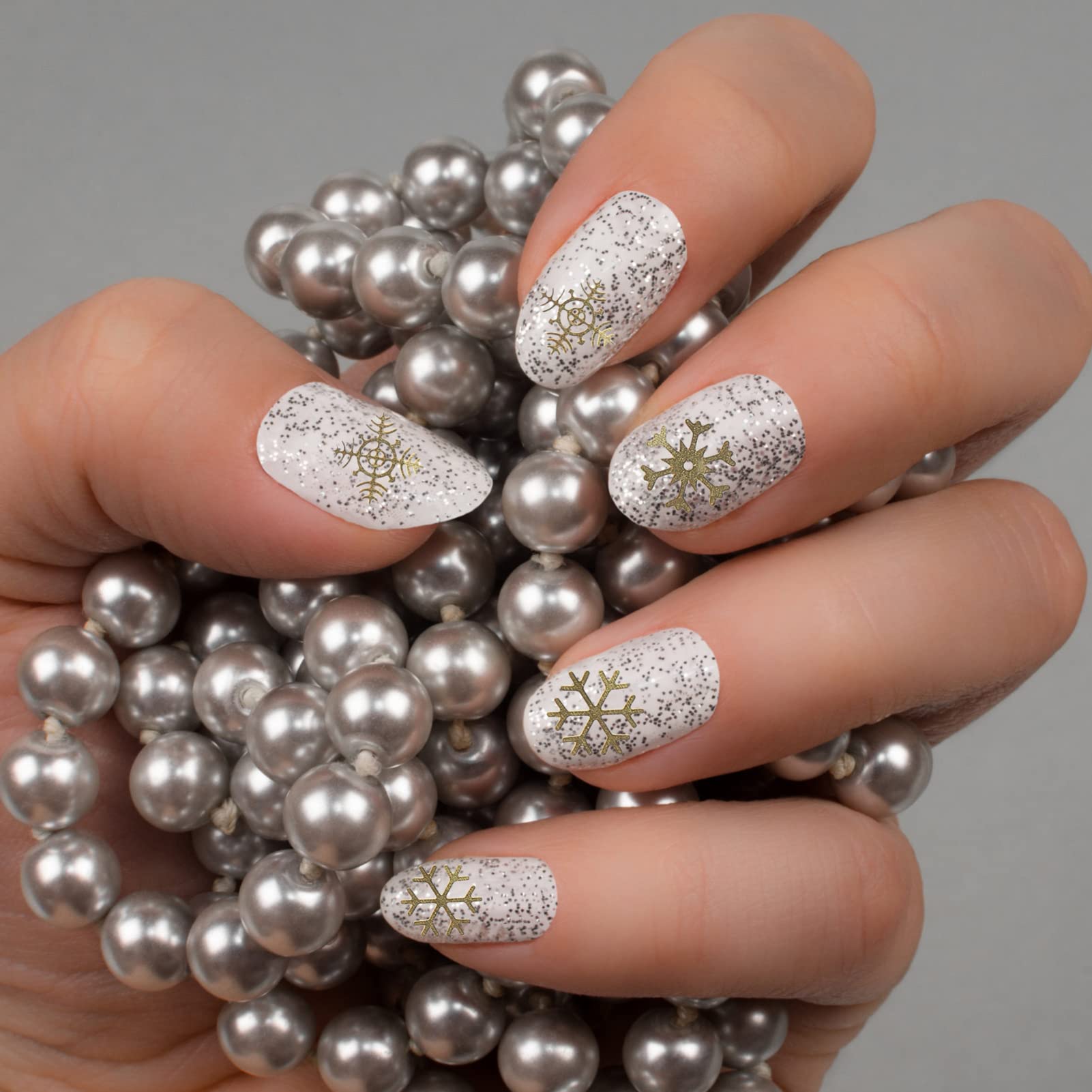 LALAFINA Christmas Nail Art Stickers - 3 Boxes Snowflake Nail Decals for DIY Manicure, Holiday Nail Decorations with Sequins & Glitter | Perfect for Christmas Parties, Gift Wrapping, and Festive Nail Designs