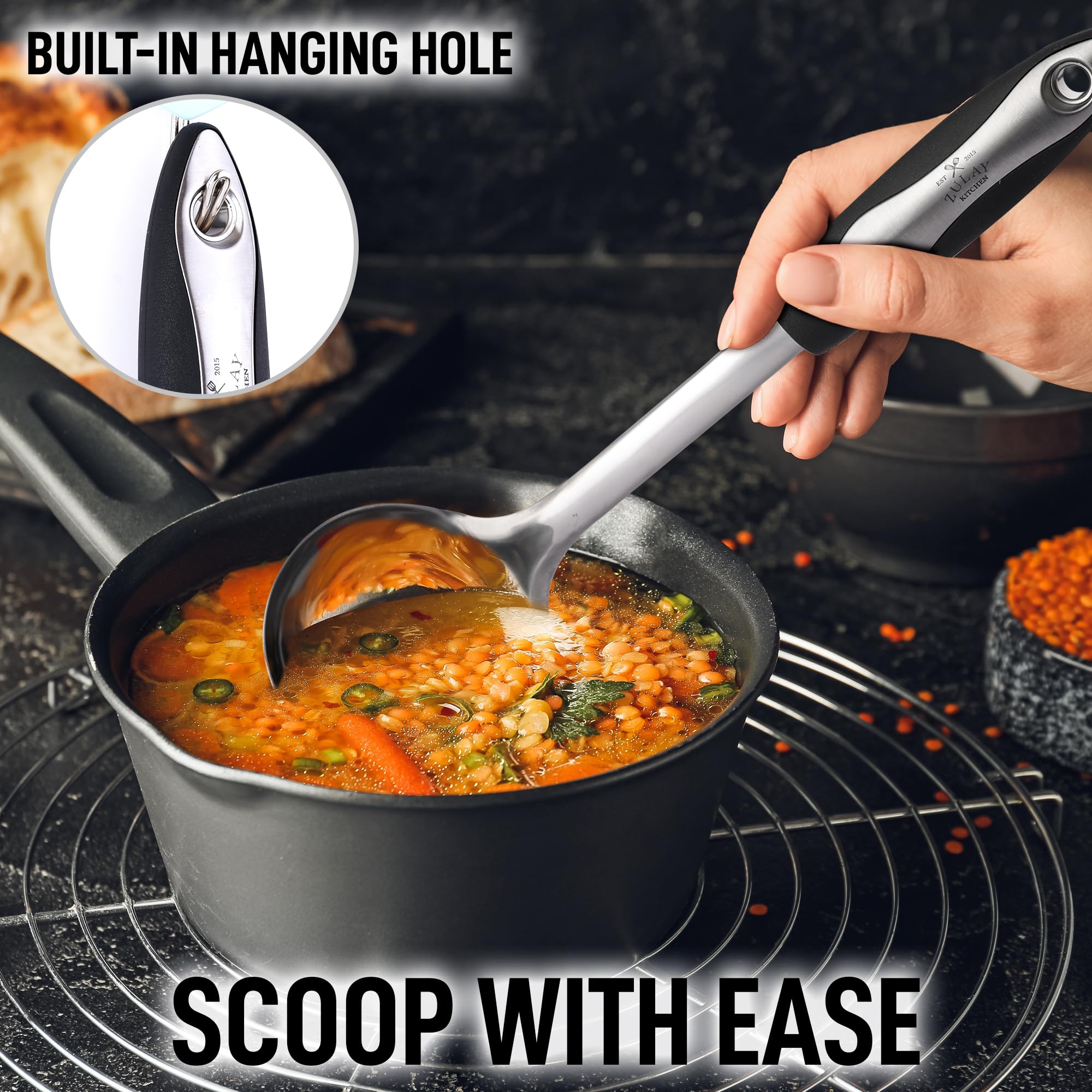 Premium Stainless Steel Soup Ladle - 12