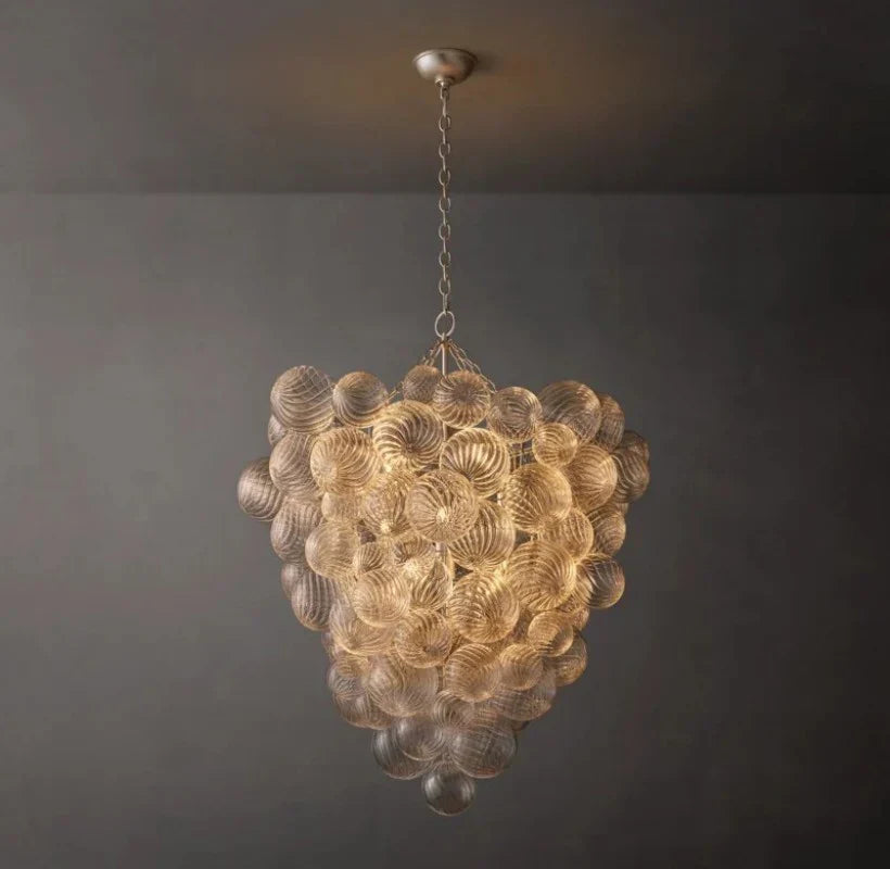 Tammy Grape Glass Ball Chandelier - Elegant Crystal Ceiling Light Fixture for Dining Room, Living Room, Bedroom & Entryway Decor