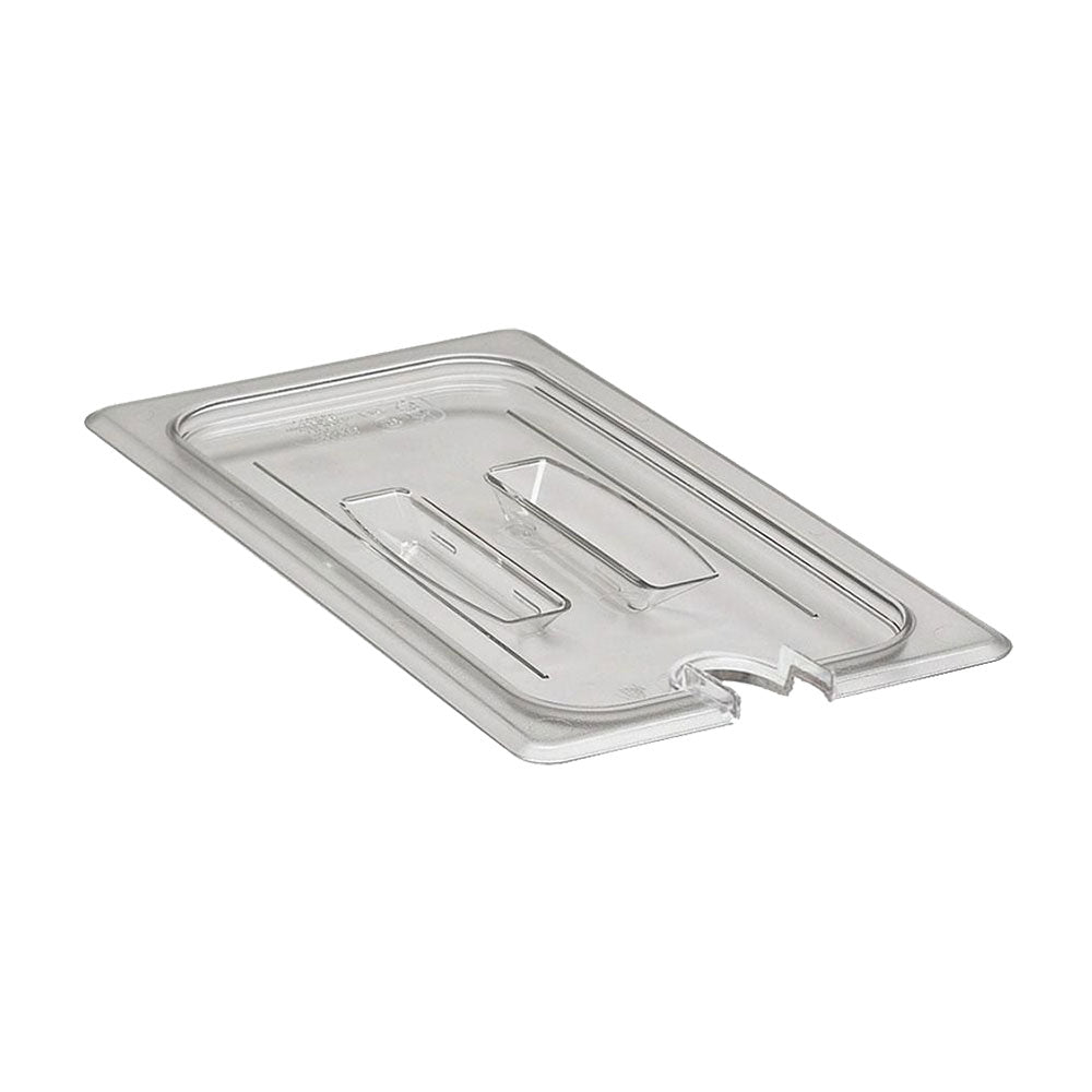 Cambro 30CWCHN135 Camwear Notched Food Pan Lid with Handle - Clear 1/3 Size - Durable Commercial Kitchen Lid for Food Storage & Catering