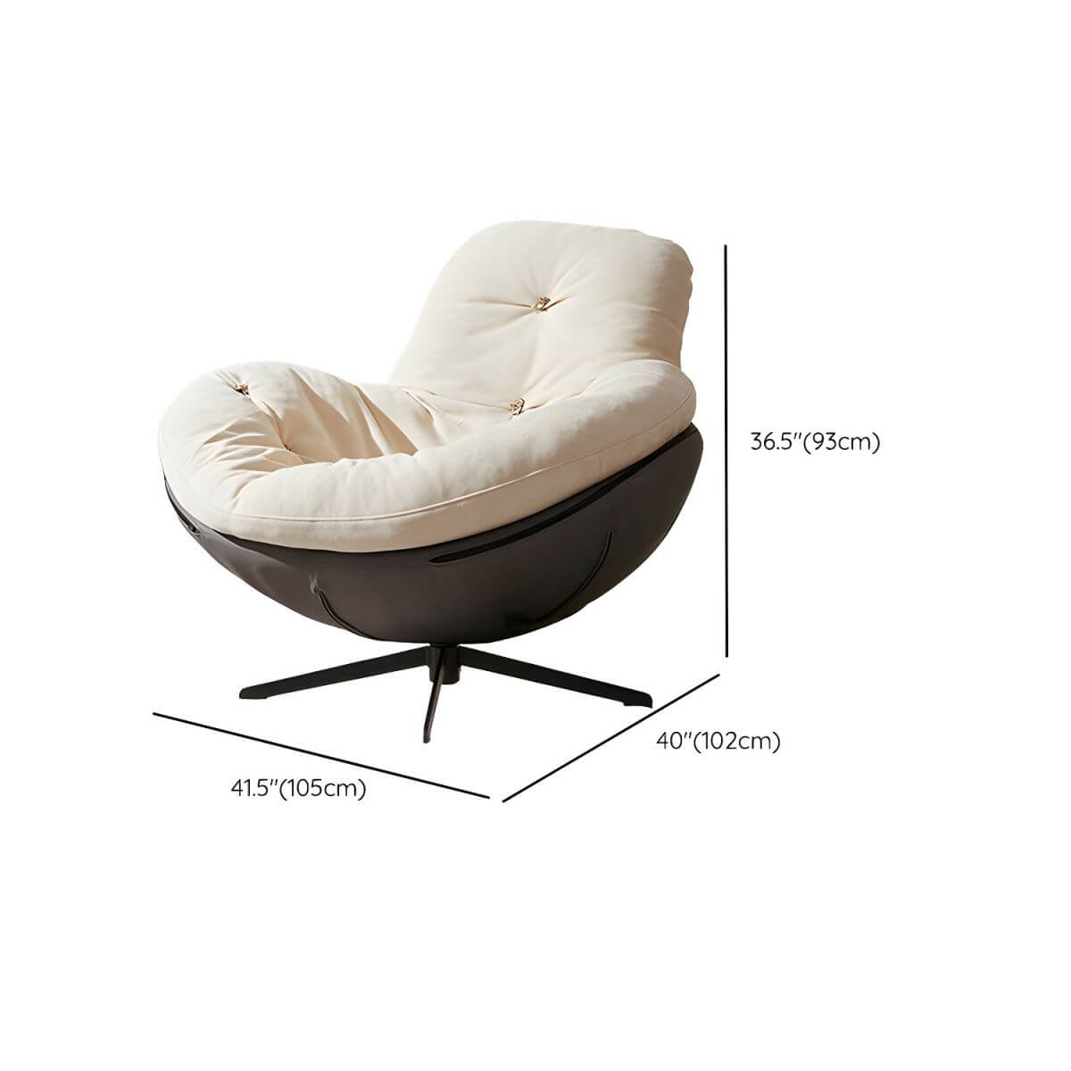 Upholstered Button Tufted Wooden Rocking Accent Chair with Black Legs - Comfortable Nursery Rocker for Baby Room, Living Room & Bedroom