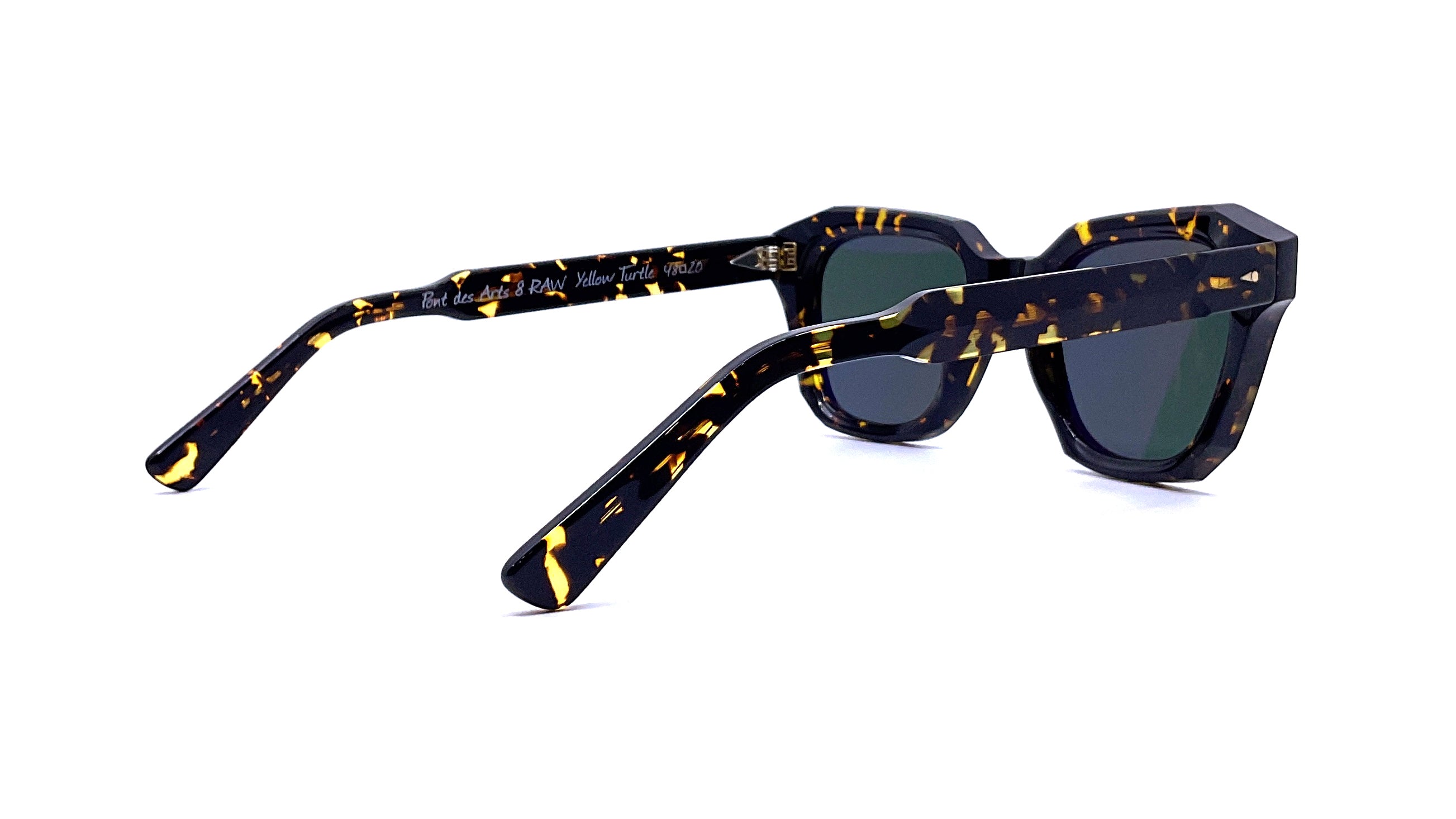 Ahlem Pont des Arts Sunglasses - Yellow Turtle Frame UV Protection - Stylish & Durable for Outdoor Activities, Beach, and Fashion