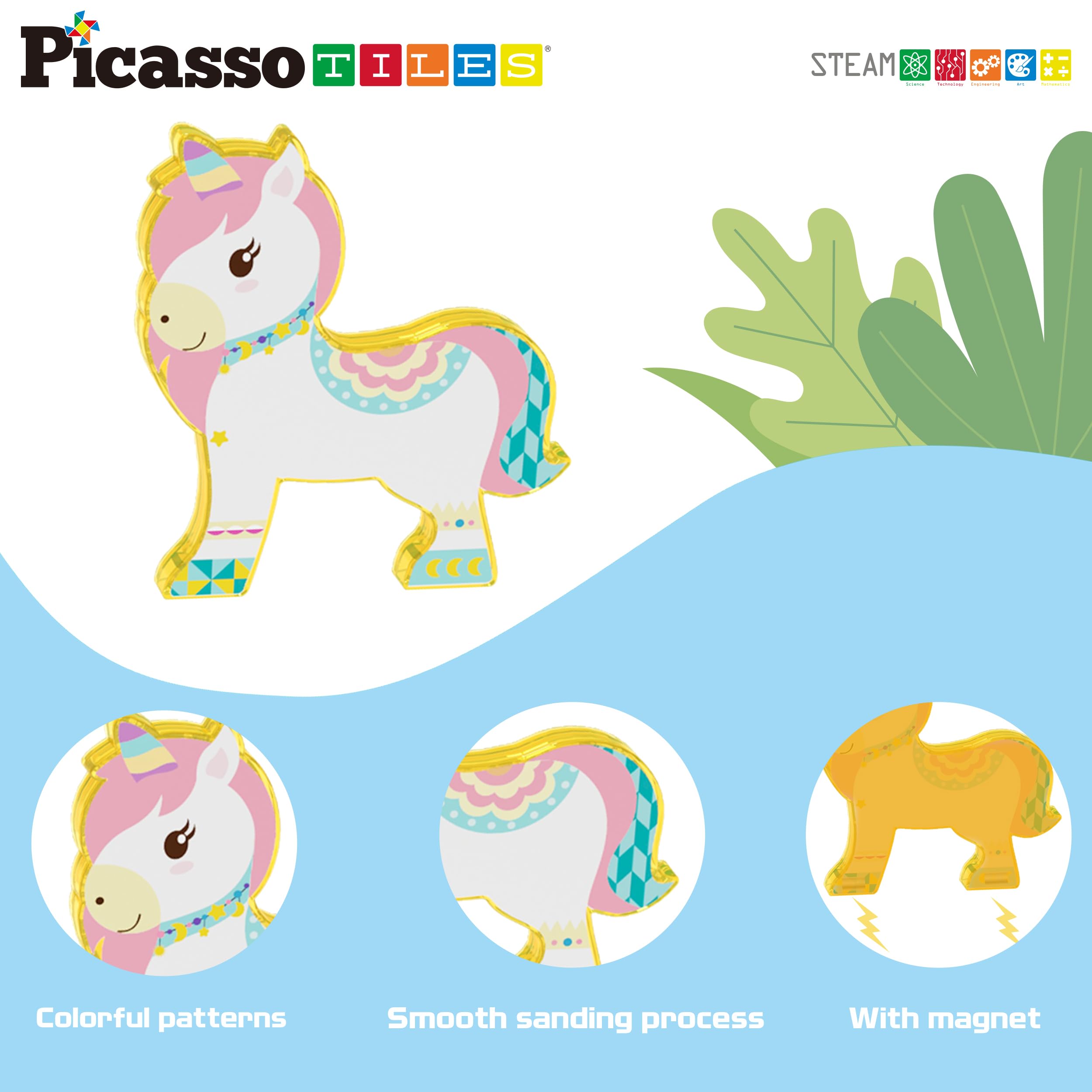 PicassoTiles Magnetic Farm Animal Blocks - STEM Toy for Kids Ages 3+ | Pretend Play & Learning