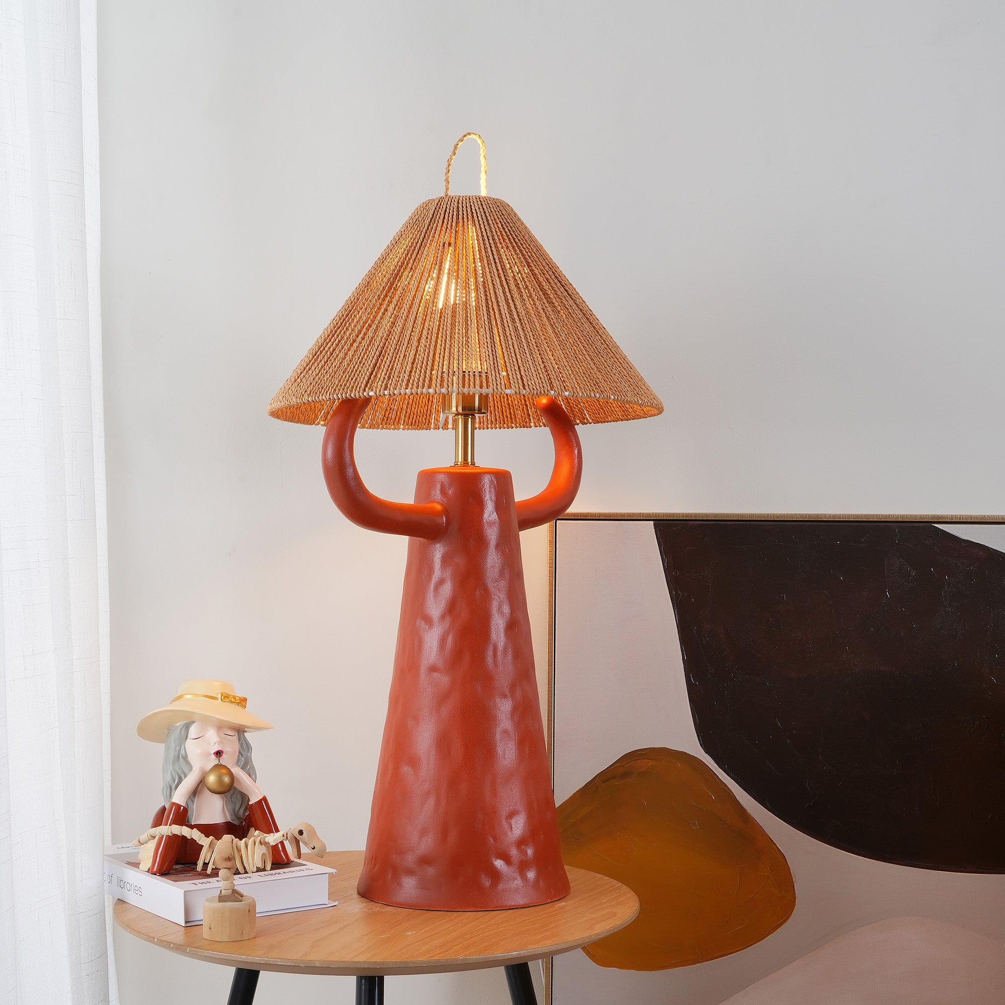 Dona Ceramic Table Lamp - Elegant Handcrafted Night Light for Bedroom, Living Room, and Office Decor - Perfect for Cozy Ambiance and Relaxation