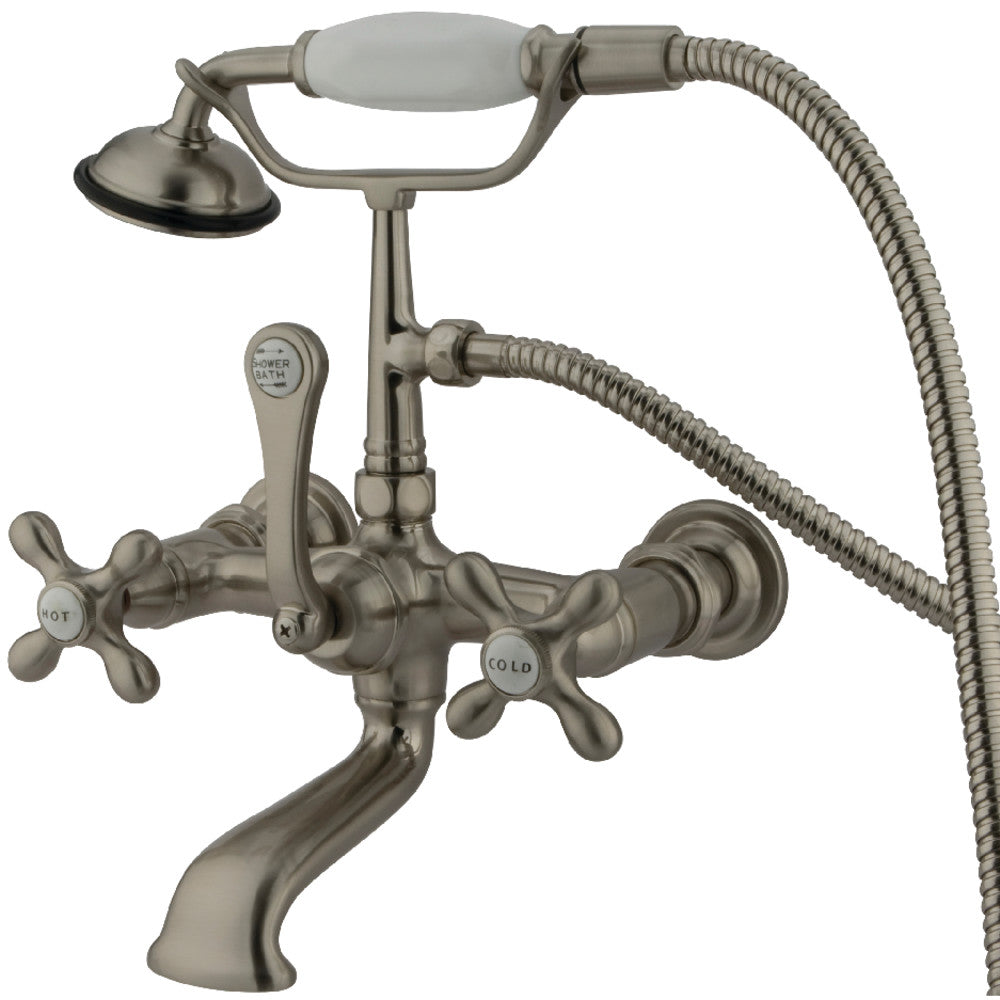 Kingston Brass CC557T8 Vintage 7-Inch Wall Mount Tub Faucet with Hand Shower - Classic Bathroom Fixture for Spa-Like Shower Experience