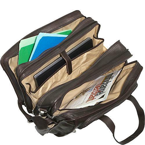 Premium Piel Leather Half Moon Laptop Portfolio Case - Stylish & Durable Business Organizer for MacBook, iPad, and Documents - Perfect for Office, Travel, and Professional Meetings