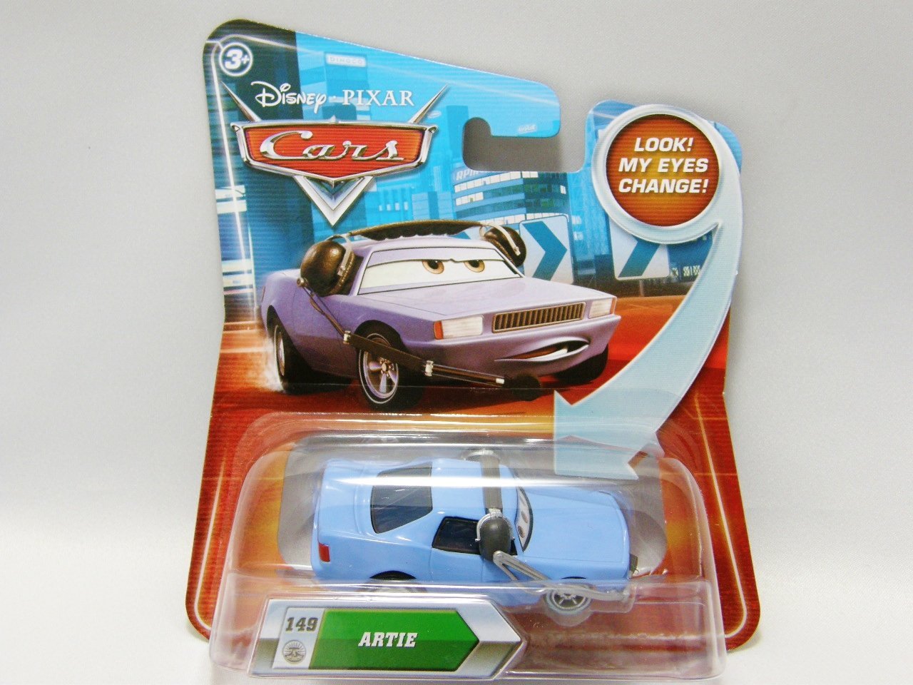 Disney Pixar Cars Movie 1:55 Scale Die Cast Artie #149 Collectible Toy Car with Lenticular Eyes - Perfect for Kids Play, Display Collection & Movie Fans Gift
