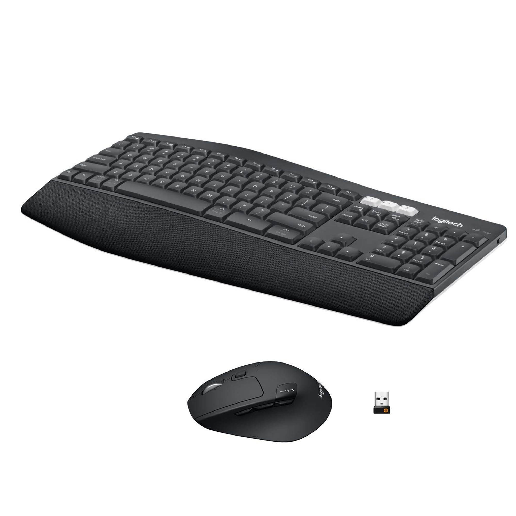 Logitech MK850 Wireless Keyboard and Mouse Combo - Ergonomic Full-Size Keyboard with 2.4GHz USB Receiver for PC/Mac - Perfect for Office Work, Gaming & Home Computing