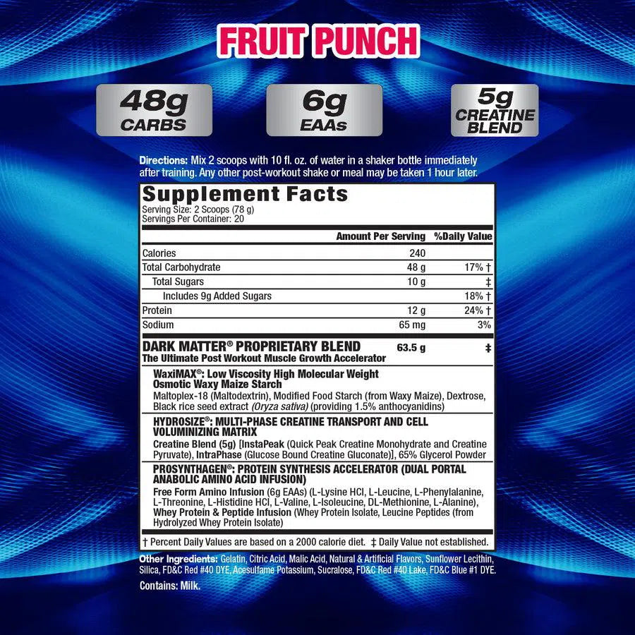 MHP Dark Matter Blue Raspberry Pre-Workout Supplement - Energy Booster for Gym & Fitness | 666222011462 | Ideal for Intense Workouts & Bodybuilding