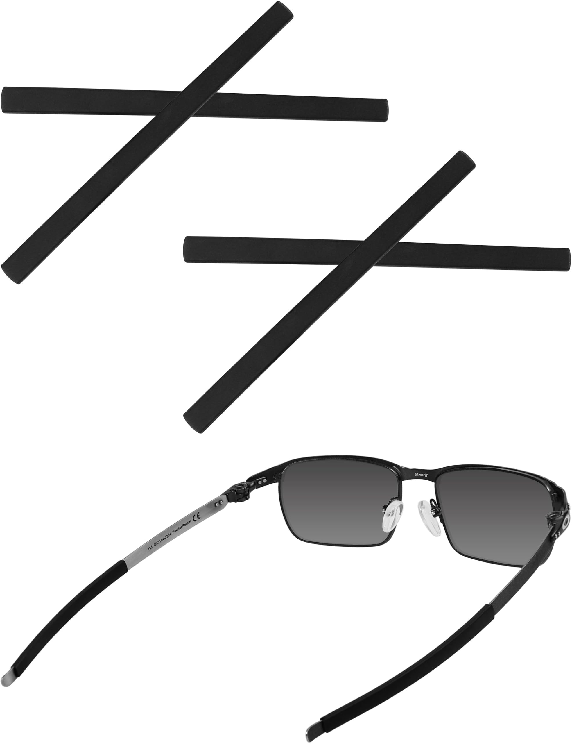 Oakley Tincup 0.5, Pitchman & Wheel House Sunglasses Replacement Earsocks - 2 Pairs Black Cushion Pads for Comfort & Secure Fit - Perfect for Running, Cycling & Outdoor Sports
