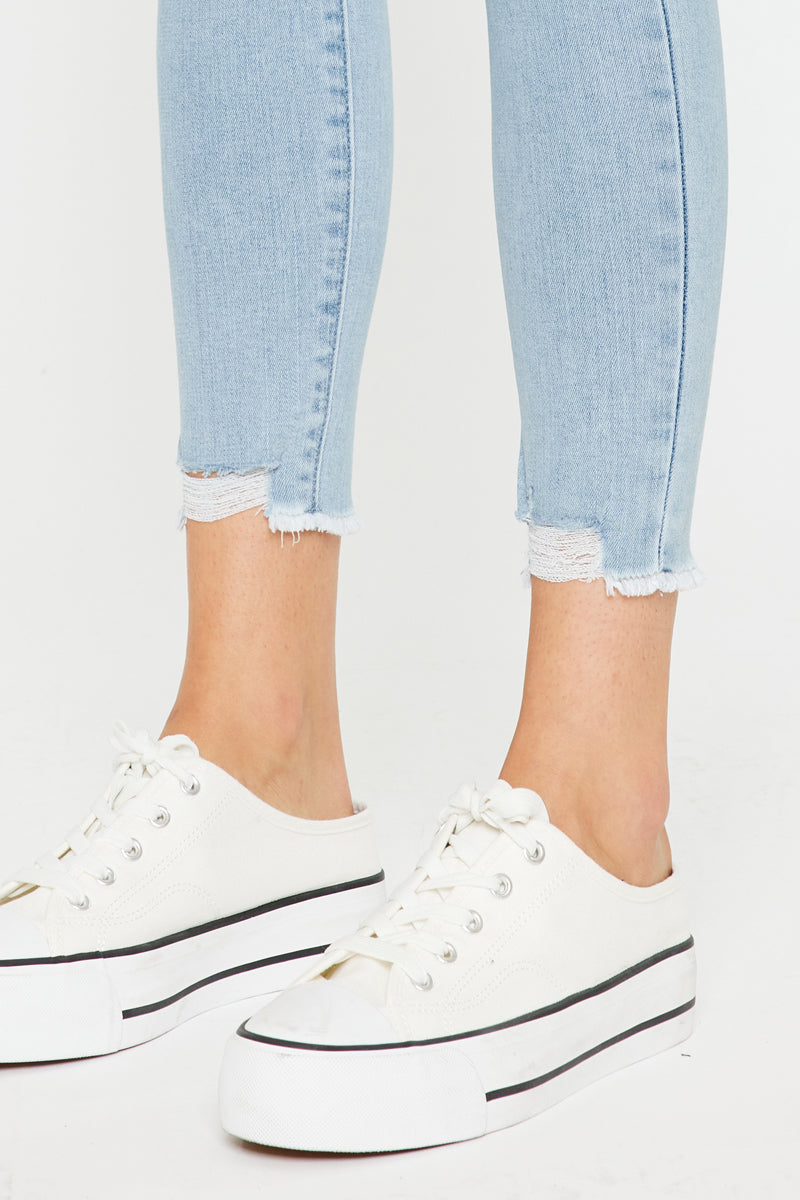 Willowbrook Essentials Mid Rise Ankle Skinny Jeans for Women - Stretchy Denim Pants, Slim Fit, Comfortable Everyday Wear - Perfect for Casual Outfits, Work & Date Nights