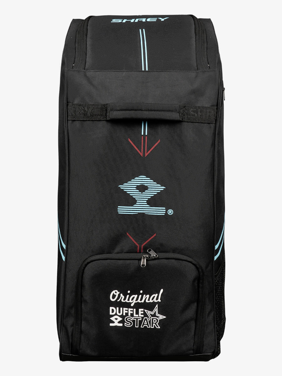 Shrey Star Duffle 2.0 Cricket Bag - Premium Black & Blue Sports Duffel for Cricket Players | Perfect for Practice, Matches & Travel