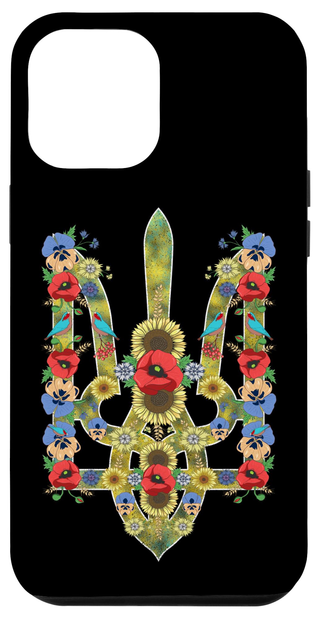 iPhone 12 Pro Max Case - Ukrainian Trysub Sunflower Retro Floral Vyshyvanka Design | Protective Phone Cover for iPhone 12 Pro Max | Perfect for Travel, Cultural Events & Everyday Use