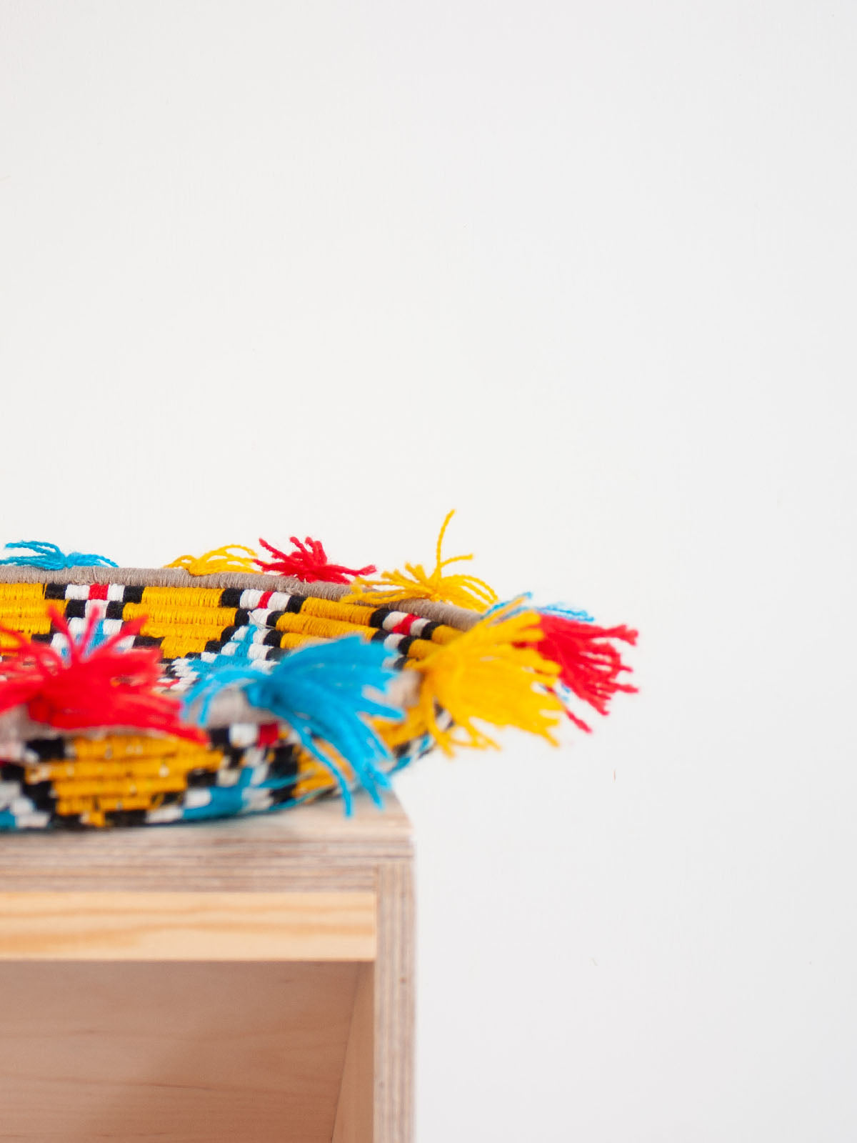Handmade Moroccan Wool Plate No.154 - Authentic Berber Home Decor for Dining & Wall Display | Perfect for Boho Chic, Farmhouse & Ethnic Interior Design