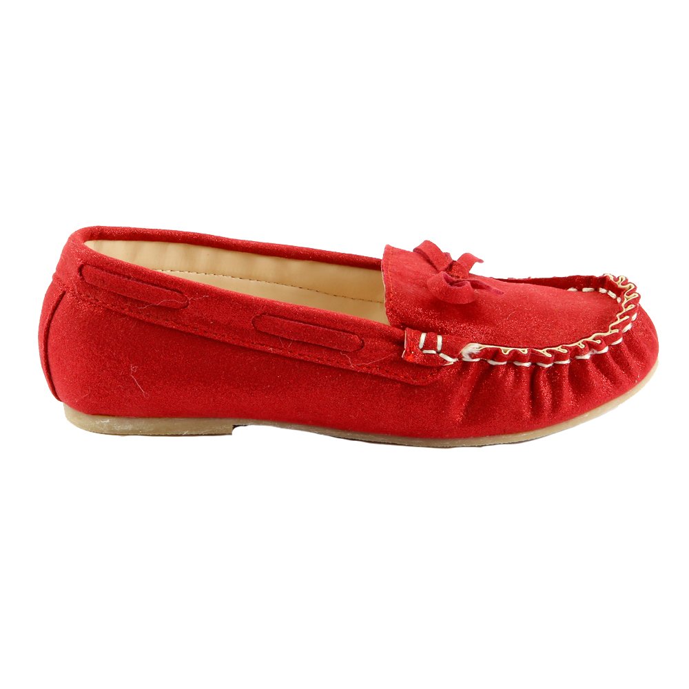 **The Doll Maker Girls' Glitter Moccasins – Toddler & Little Kid Soft Sole Shoes for Indoor & Outdoor Play**    *Use Case: Perfect for dress-up, parties, school, or everyday wear, these stylish and comfortable moccasins add sparkle to any outfit.*