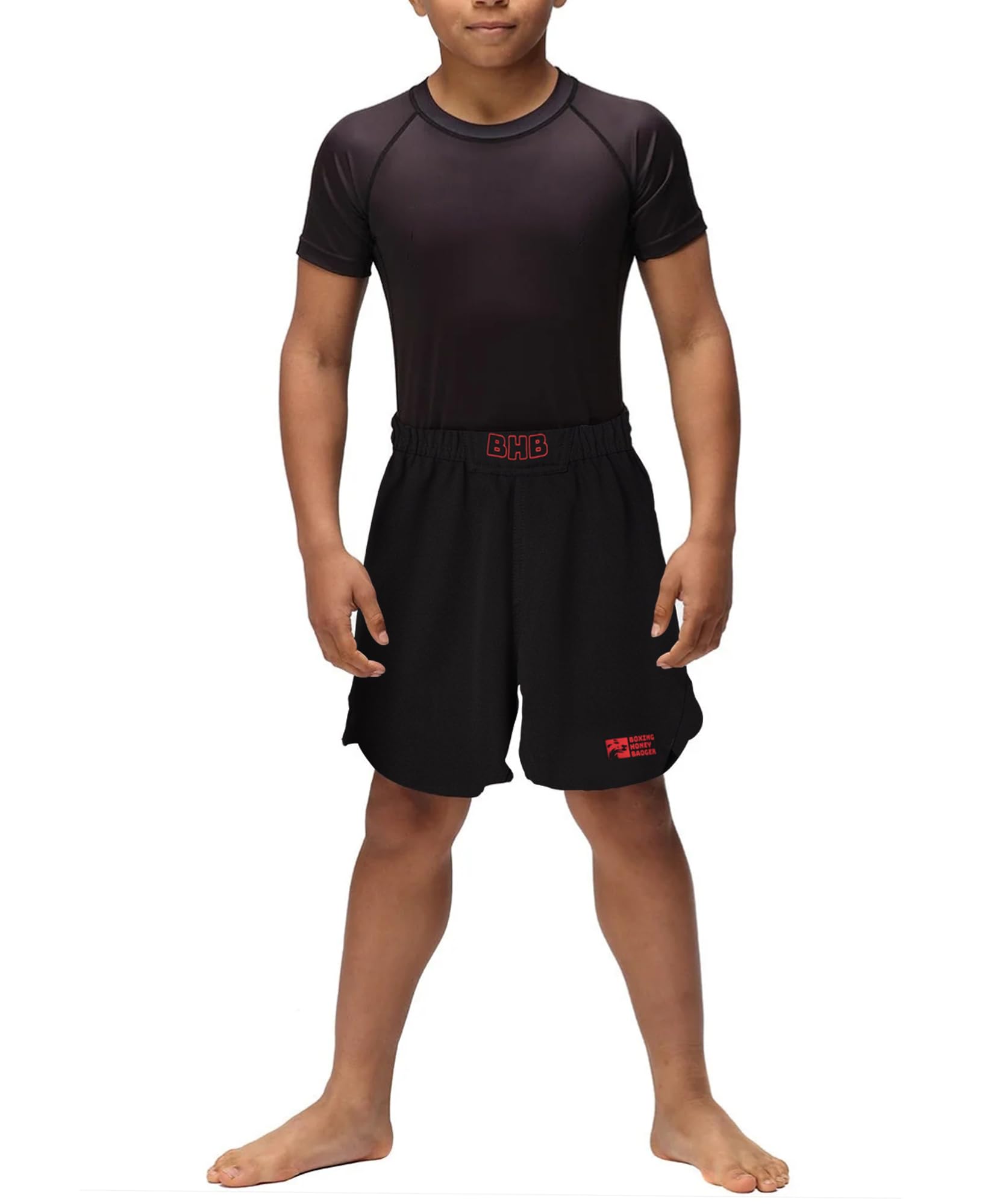 **Kids BJJ Shorts MMA Fight Shorts - Youth No-Gi Brazilian Jiu Jitsu & Kickboxing Training Shorts for Boys & Girls - Perfect for Martial Arts, Grappling & Combat Sports**