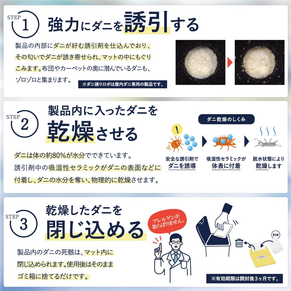 5-Pack Refill Robo Catching Mite Traps - Regular Size - Japan Import - Effective Pest Control for Home, Kitchen & Storage Areas