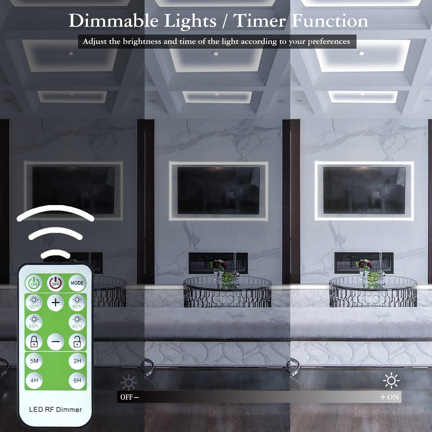 900 LED/50ft LED Strip Lights with Infrared Remote - 6000K Daylight White, 12V Flexible Light Strips with Timer Function - Perfect for Under Cabinet, Bedroom, Kitchen Lighting & Home Decor
