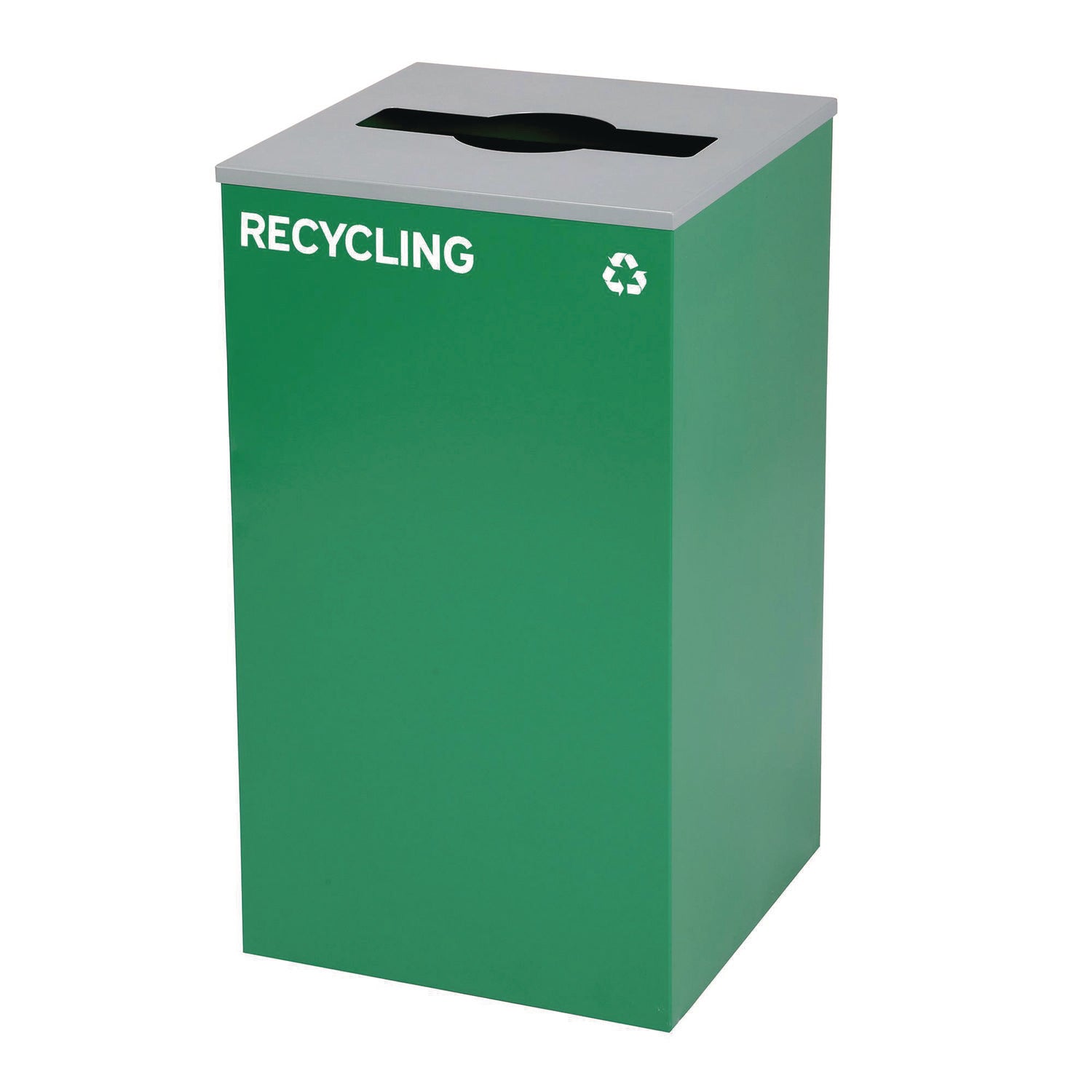 Alpine Industries 29 Gallon Steel Trash Can & Recycling Bin Set - Green Recycling Container with Mixed Lid & Black Garbage Can with Square Lid for Kitchen, Office, Garage Waste Management