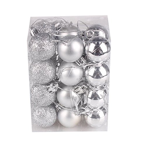 24Pcs 30mm Shatterproof Christmas Tree Ornaments - Xmas Ball Bauble Decor for Holiday Party, Home, Wedding & New Year Decorations | Perfect for Christmas Tree Decorating, Gift Giving & Festive Celebrations