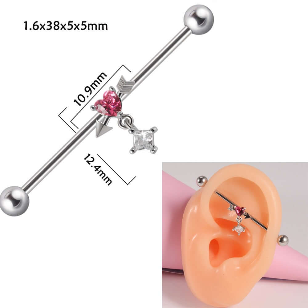 14g Silver Scorpio Insect Industrial Barbell Body Jewelry - Belly Button & Nose Piercing Bar | Perfect for Gothic, Punk & Alternative Fashion Styles