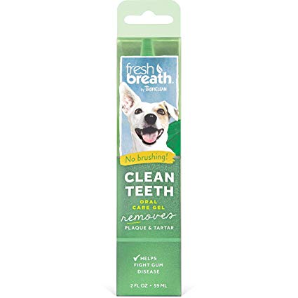 TropiClean Fresh Breath Teeth Gel for Dogs - Natural Dental Care Solution to Freshen Breath & Reduce Plaque | Ideal for Daily Oral Hygiene & At-Home Pet Care