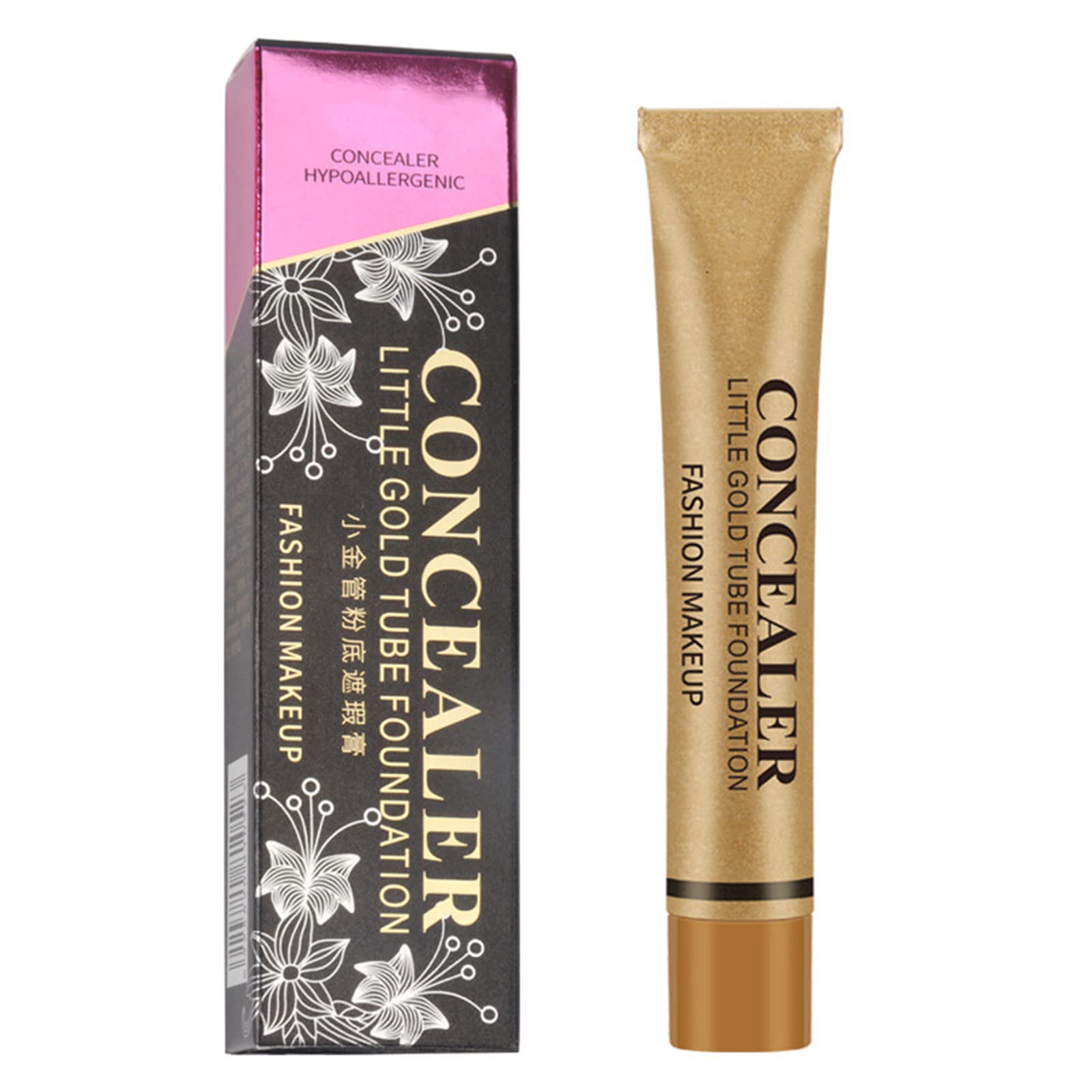 Best Small Golden Tube Foundation Concealer for Dark Circles & Face Marks - Long-Lasting, High Coverage Makeup for Flawless Skin | Perfect for Daily Use & Special Occasions