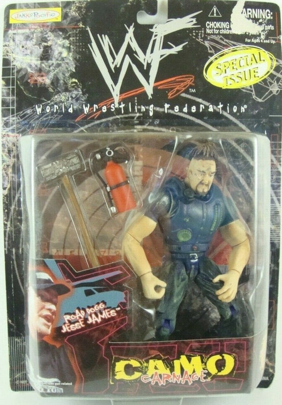 1999 WWF Jakks Pacific Camo Carnage Special Edition Road Dogg Jesse James Action Figure - Vintage Wrestling Collectible for Fans & Display