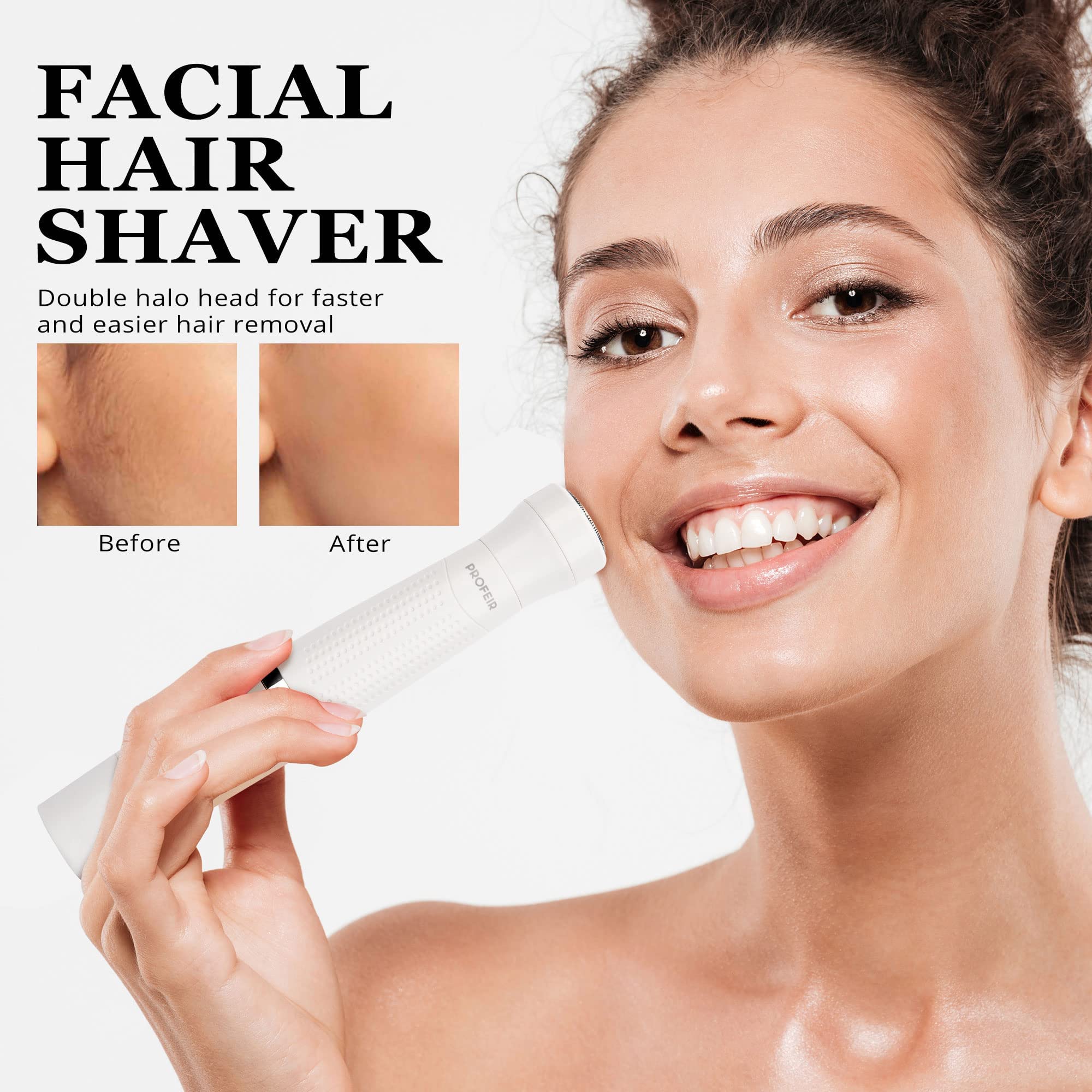 Painless Eyebrow Trimmer & Facial Hair Remover for Women - USB Rechargeable 2-in-1 Eyebrow Razor for Lips, Chin & Body | Perfect for Travel, Home & Salon Use