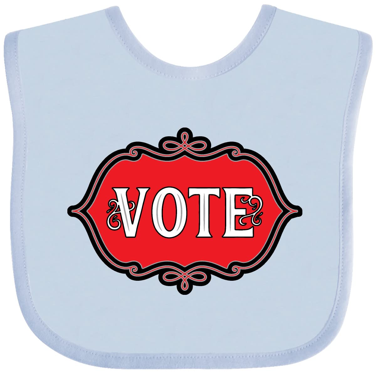 Inktastic Vote Red Emblem Baby Bib - Soft Cotton Drool Bibs for Infants & Toddlers - Perfect for Election Day, Patriotic Events & 4th of July Celebrations
