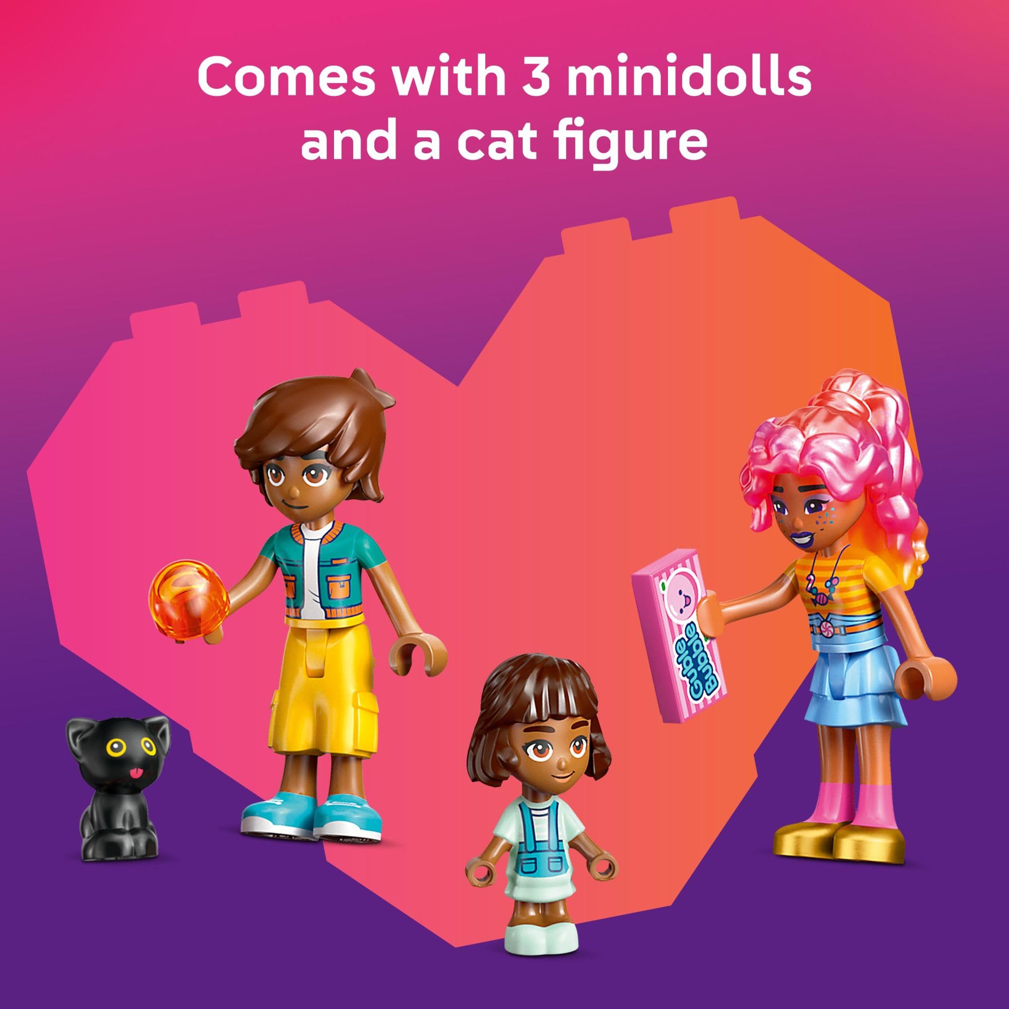 LEGO Friends Heartlake City Candy Store Building Toy Set for Kids Ages 6+ - 42649 | Creative Pretend Play with 2 Minidolls, Micro-Doll & Cat Figure | Perfect Birthday & Easter Gift for Girls & Boys | Fun Role-Playing & Storytelling Scenes
