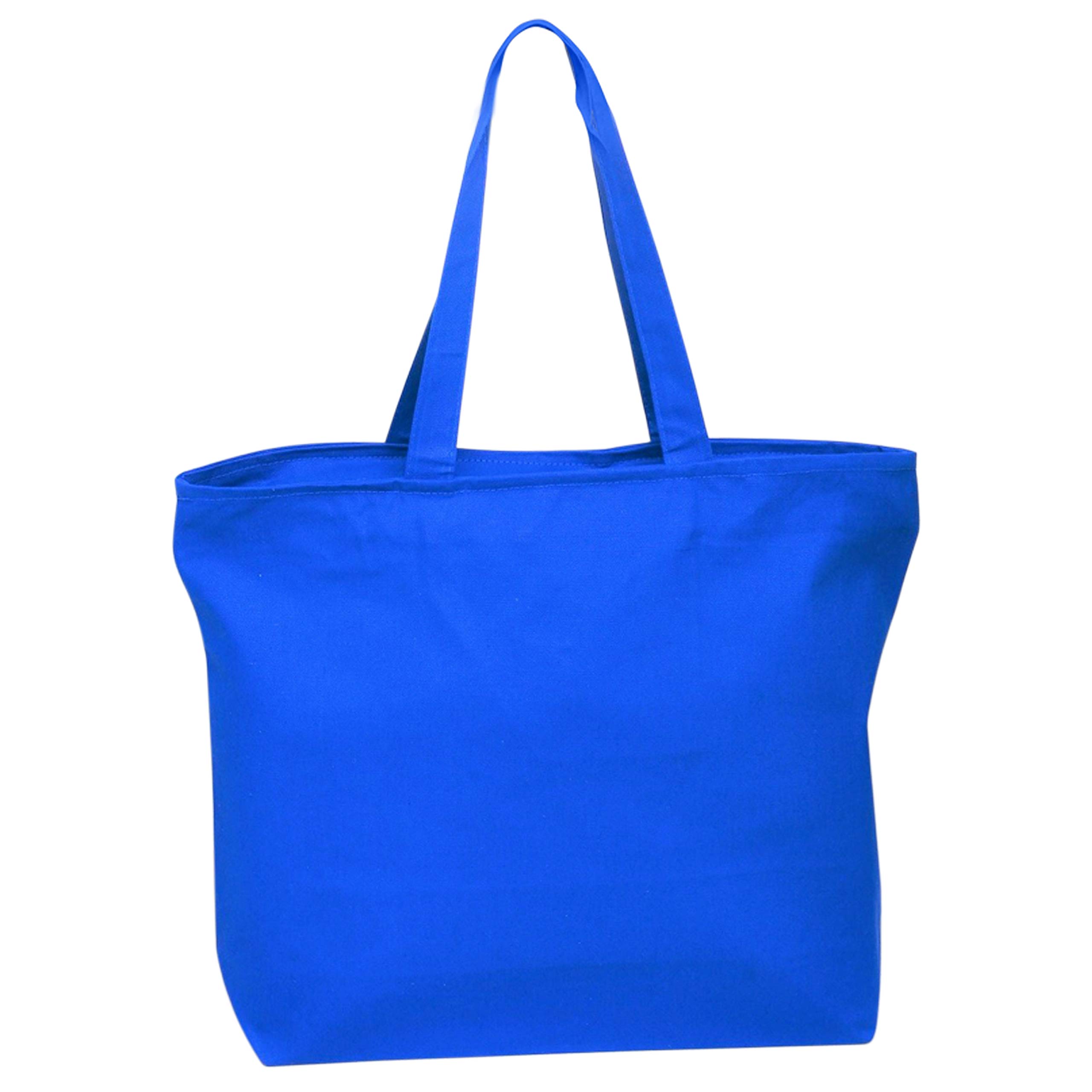 Heavy Duty Canvas Large Tote Bag with Zipper Closure - Waterproof Beach Bag, Grocery Shopping Tote, Travel Carryall for Women & Men - Perfect for Work, Gym, Picnic & Daily Use