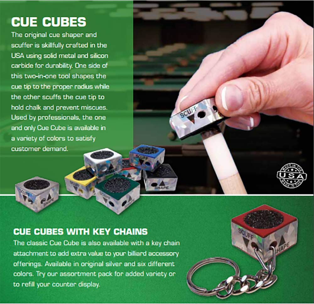 Pool Billiard Cue Tip Tool 2-in-1 Shaper & Scuffer - Nickel or Dime Radius, Choose Your Color - Perfect for Precision Cue Maintenance in Home or Professional Settings