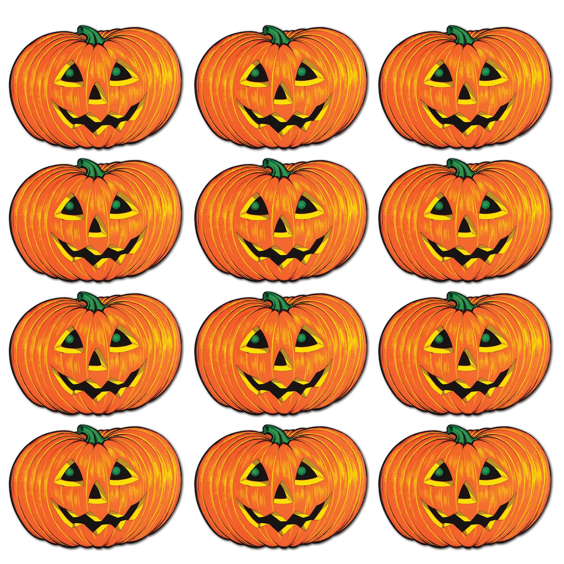 12 Pack Beistle Halloween Party Jack O'Lantern Faces - DIY Pumpkin Carving Stencils for Halloween Decorations & Fall Party Supplies