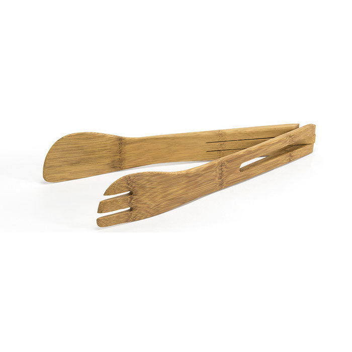 FOH Extra Wide Bamboo Cooking Tongs - 12 Inch Kitchen Utensil for Grilling, Serving, and Salad Tossing - Perfect for BBQ, Restaurants, and Home Cooking