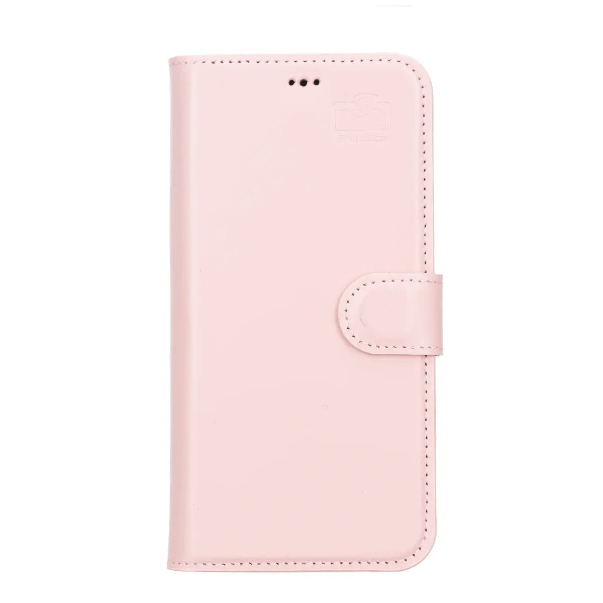 Pink Leather Magnetic RFID Blocking Case for iPhone 13 Pro Max - Slim Protective Cover with Strong Magnets for Wireless Charging | Perfect for Work, Travel & Everyday Use
