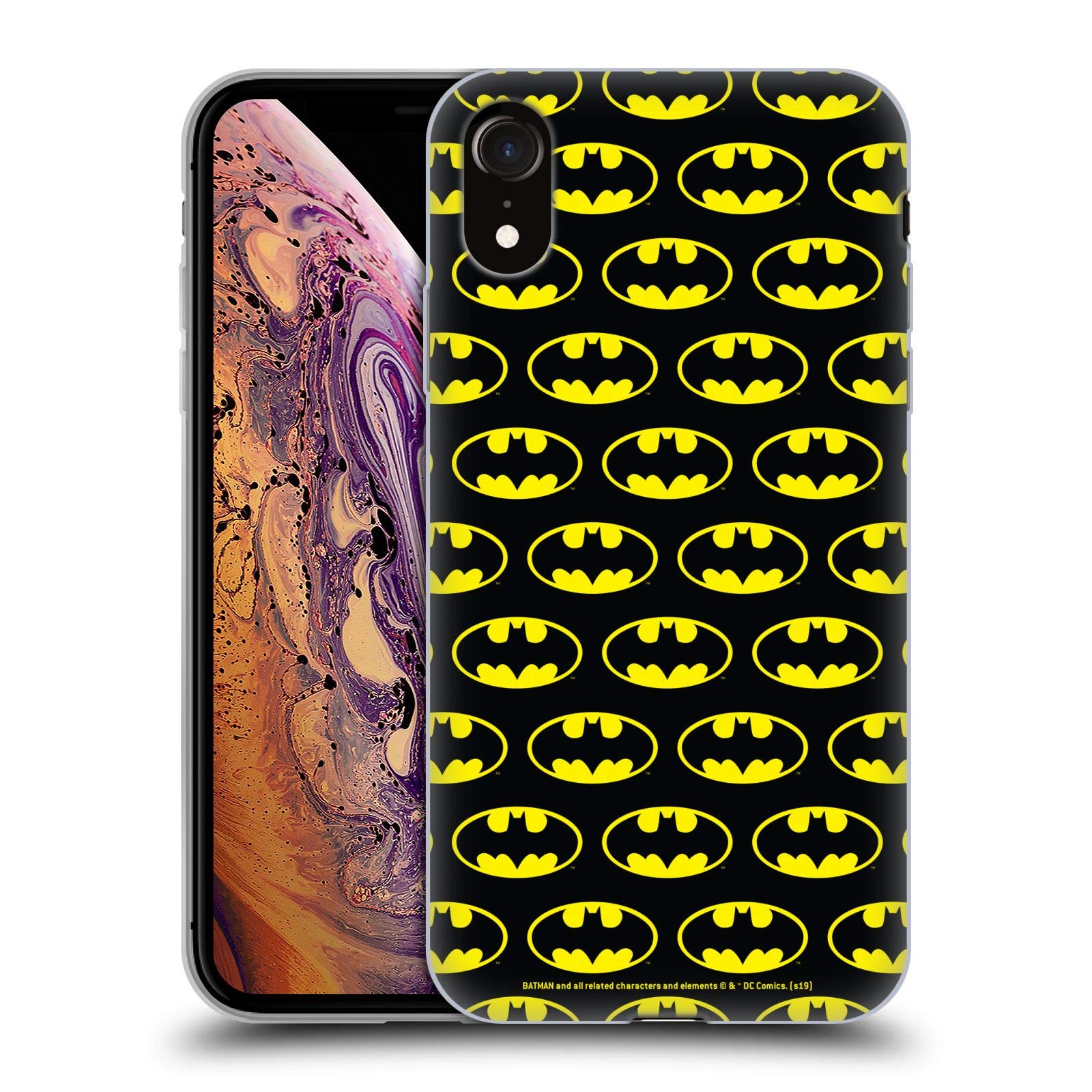 Official Batman DC Comics Soft Gel Case for Apple iPhone XR - Licensed Superhero Design, Durable Protection with Comic Logos - Perfect for Fans, Daily Use & Gift Giving