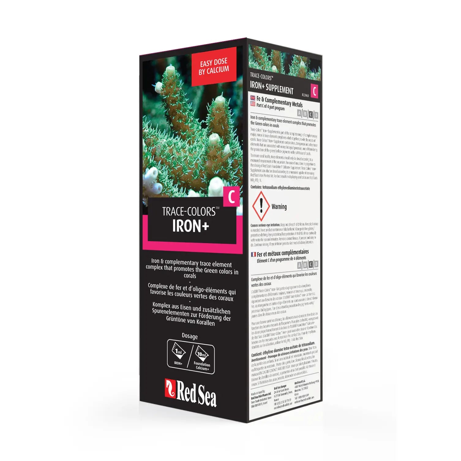 Red Sea Trace Colors Part C Iron+ Supplement for Marine Aquariums - Essential Coral Growth & Vibrant Colors in Reef Tanks