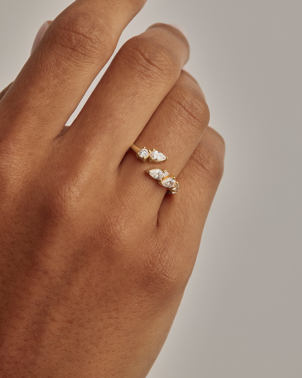 18K Gold Vermeil Ocean Whisper Ring - Elegant Wave Design Dainty Stackable Ring for Women - Perfect for Beach Weddings, Date Nights & Everyday Wear