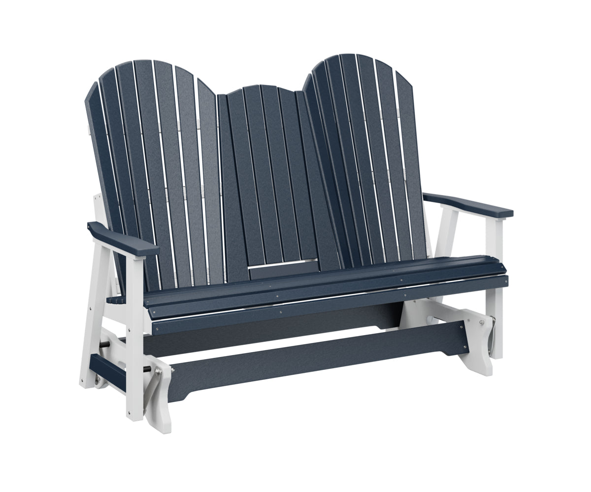 Berlin Gardens Comfo Back 3-Seat Glider Bench with Console - Outdoor Patio Furniture for Relaxing in Garden, Deck, or Backyard