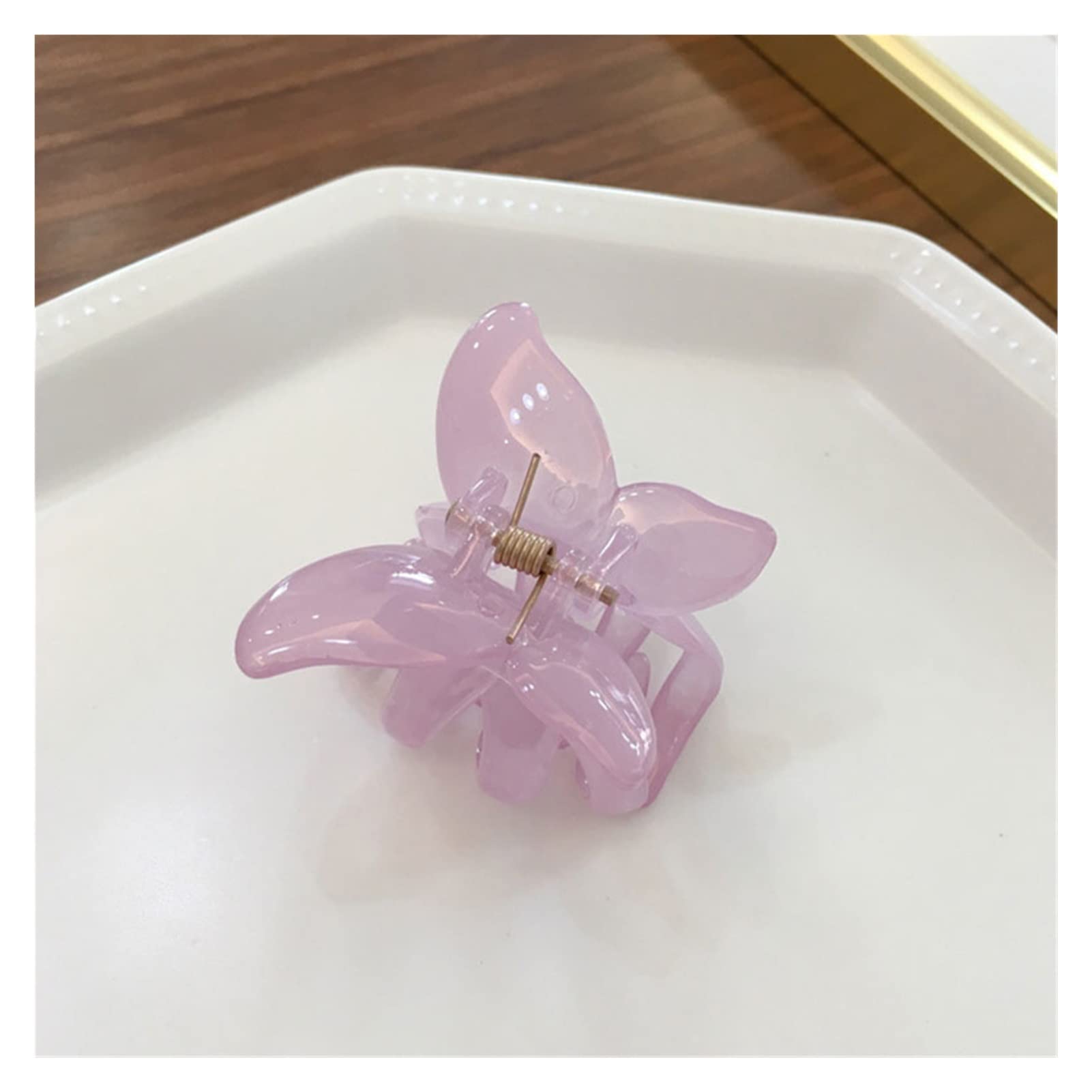 Elegant Purple Butterfly Hair Clips for Women - Cute Transparent Acrylic Hair Claws, Summer Hair Accessories (6 Colors) - Perfect for Parties, Weddings & Everyday Style
