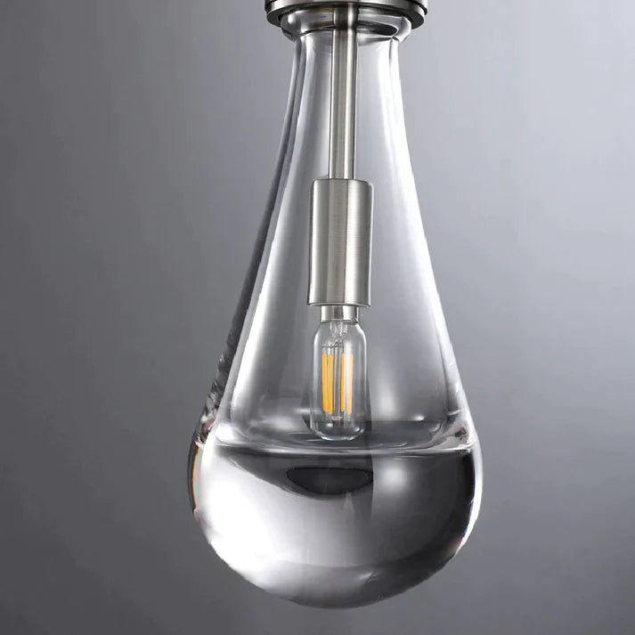Modern Glass Raindrop Pendant Light for Kitchen Island - Elegant Dining Room & Bar Lighting Fixture - Perfect for Farmhouse, Contemporary & Industrial Decor