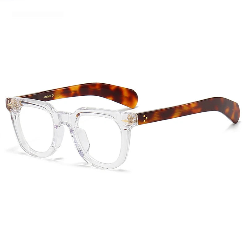 Stylish Black Unisex Square Acetate Eyeglasses Frame 2447 - Perfect for Work, Reading & Fashion Accessories