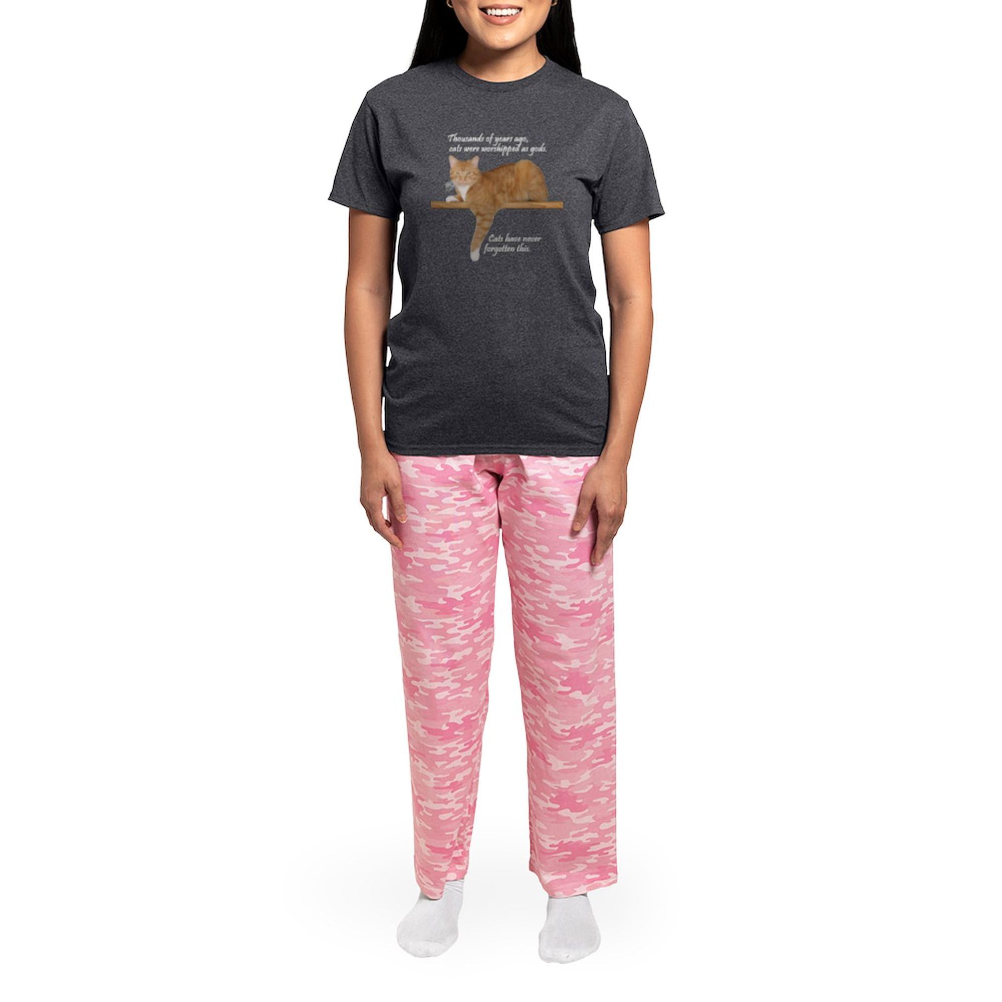 Orange Cat Ginger Kitty Women's Charcoal Pajama Set - Cozy & Cute Novelty Sleepwear for Cat Lovers | Perfect for Lounging, Sleepovers & Relaxing at Home