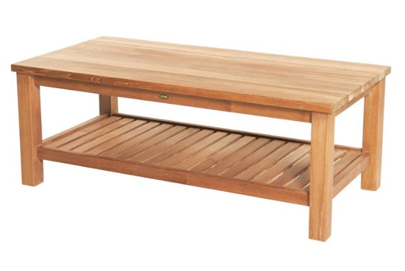ARB Teak Coffee Table with Shelf - Rectangular 48 x 24 Inches (120 x 60 cm) - Modern Living Room Furniture for Home & Office Decor