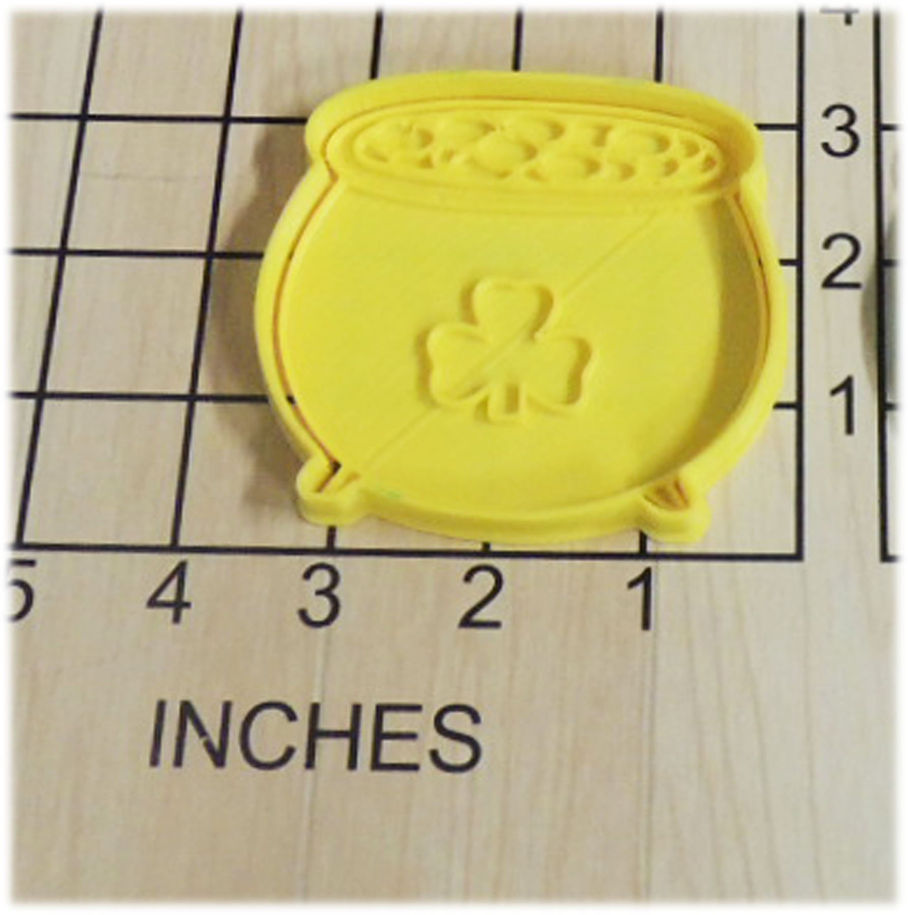 St. Patrick's Day Cookie Cutter & Stamp Set - Pot of Gold Shamrock Fondant Tool #1090 for Holiday Baking, Party Decorations, and DIY Crafts