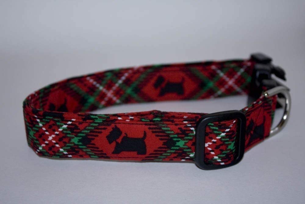 Stylish Plaid Scottie Dog Collar for Small & Medium Dogs - Durable & Adjustable Pet Collar for Daily Walks & Outdoor Adventures